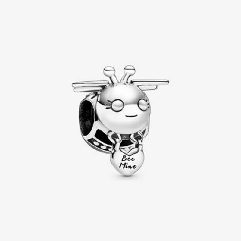 
925 sterling silver charms girls cartoon animal hedgehog bead cat dog bee dangle charm pendant sparkling jewelry accessories 