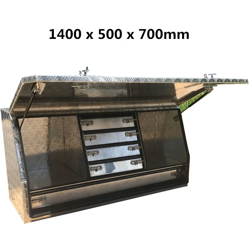 1450x530x820mm Aluminium Front Opening Toolbox 2.5mm Ute Tool Box Truck