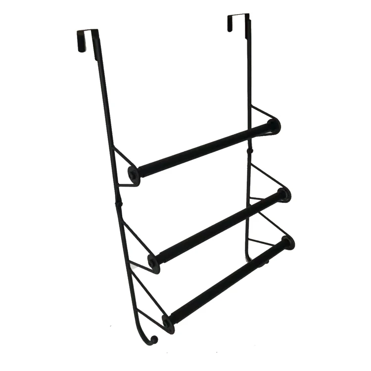 Free-Punch Bathroom Kitchen Metal Extendable Towel Rack with 3 Towel Rails Towel Metal Rails with Extendable Rail