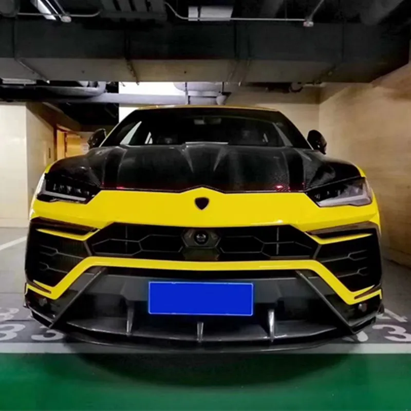 Real Carbon Fiber Front Lip Rear Bumper Lip Side Skirts Wind Knife Engine Hood For Lamborghini URUS Body Kit