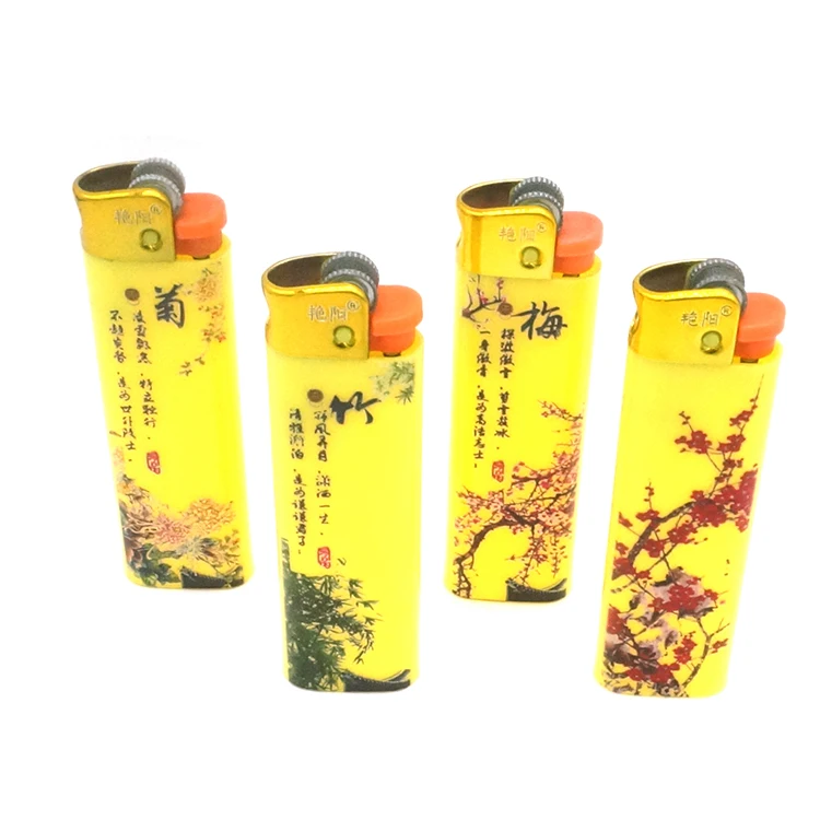 China Smooth High Quality Fashion Disposable Butane Gas Custom Logo Lighter Flint