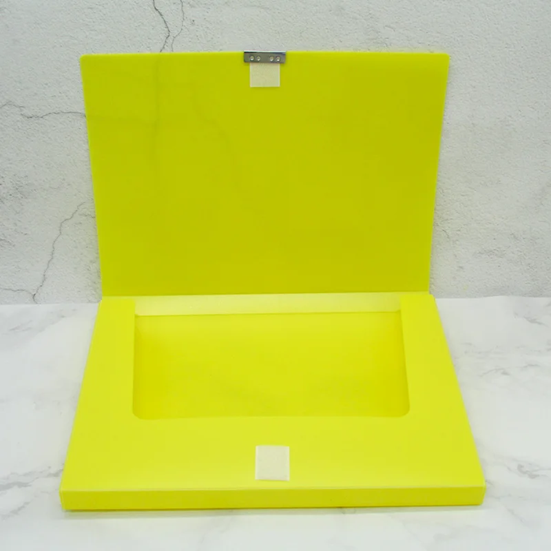 Blue folding data file box pp plastic 5cm ledger storage office file bag black waterproof archive button file box