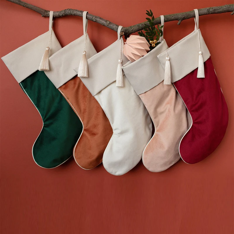 Wholesale  Luxury Party Decoration Custom Sublimation Blank Velvet Christmas Stockings