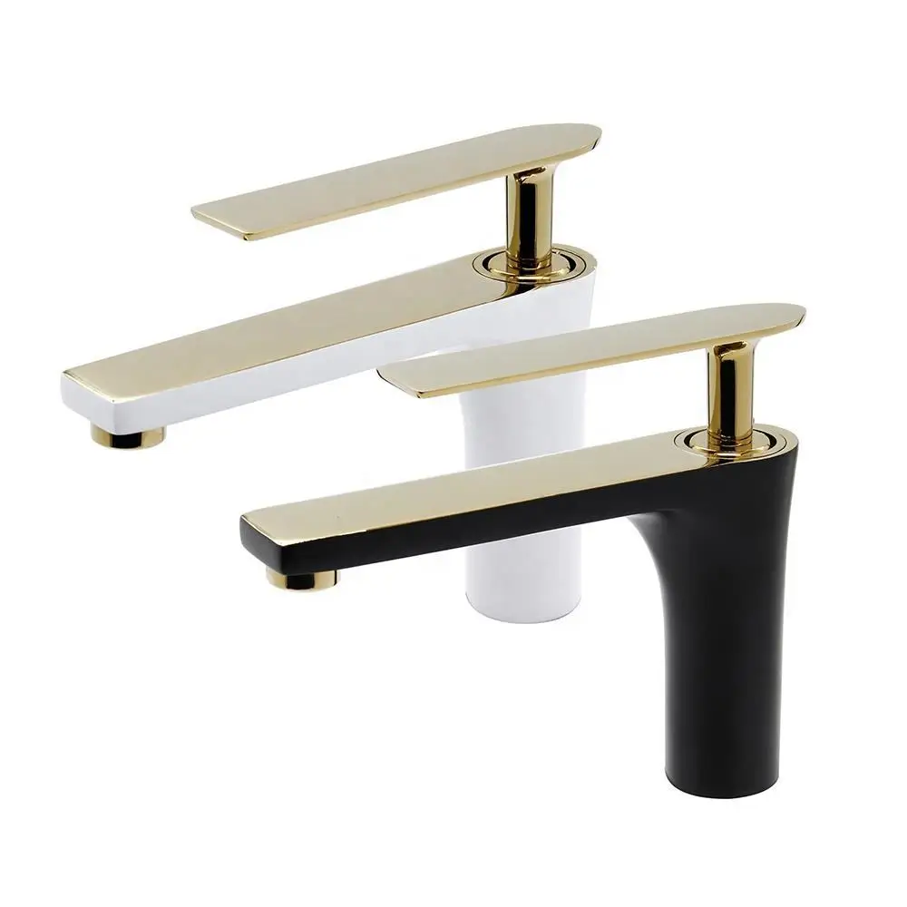 Golden Polished Bathroom Vanity Faucet Single Handle Hot and Cold Water Mixier Basin Sink Faucet Torneira Banheiro