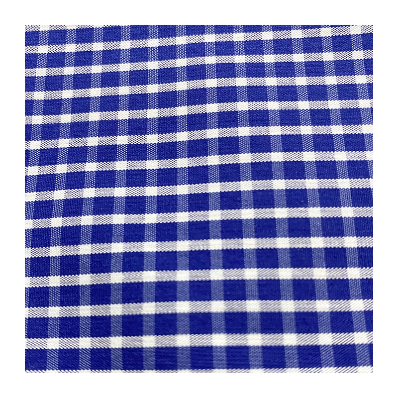 Cotton Blend Nylon Stretch Yarn Dyed Fabric Check Stripe Style Yarn Dyed Shirt Fabric With Spandex