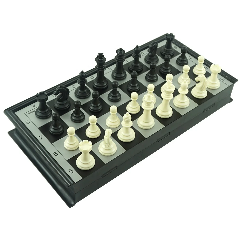 Ready to ship 3 in 1 magnetic chess and backgammon game set foldable chess board box for playing table game