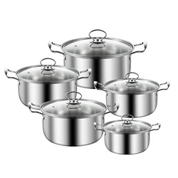 Quality assurance high quality stainless soup cooking pot with glass lid multi-function