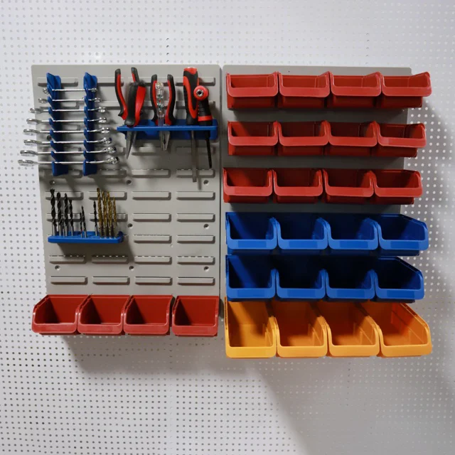 Factory wholesale Wall Control small grid plastic storage box with open front family Wall Mounted Pegboard
