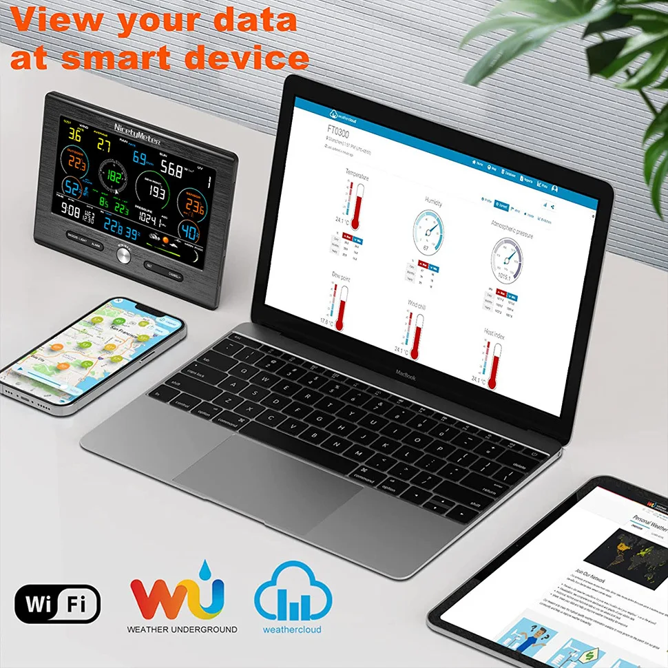 0371 умная метеостанция с Wi-Fi PM2.5 PM1.0 функцией диоксида