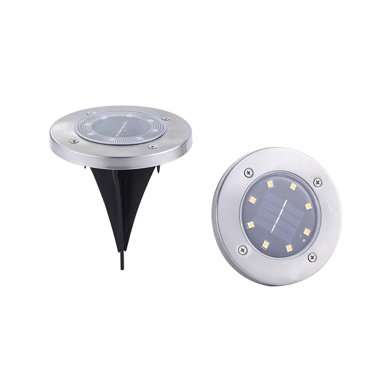 8 Led Landscape Lawn Waterproof Disk Down Lamp Outdoor Solar Light Underground Light