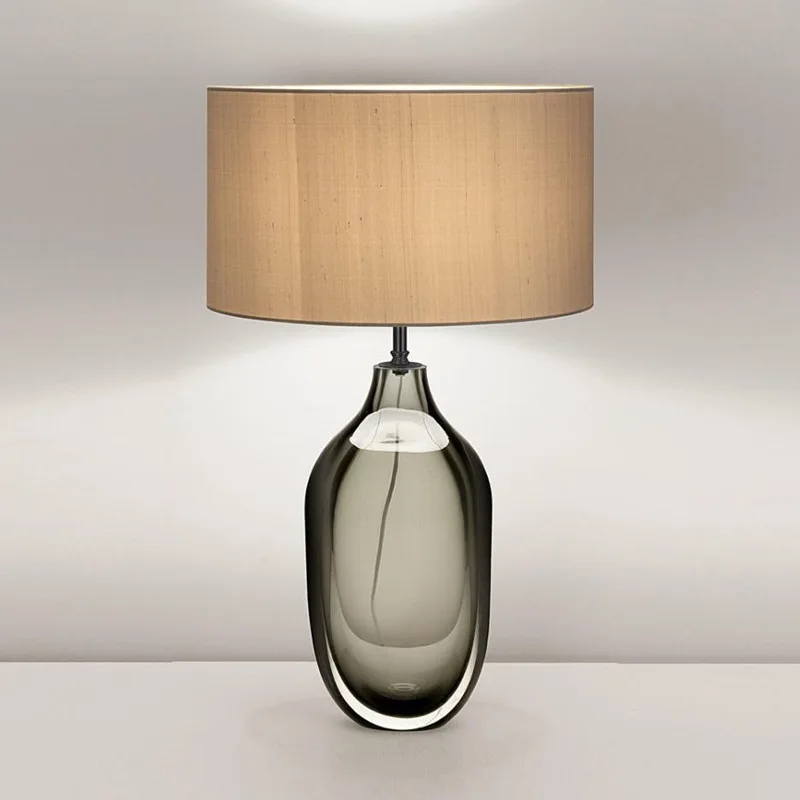 Hotel Decorative Oval Shape Base Table Lamps Bedside Living Room Nordic Modern Desk Lamp Luxury Rose Gold Glass