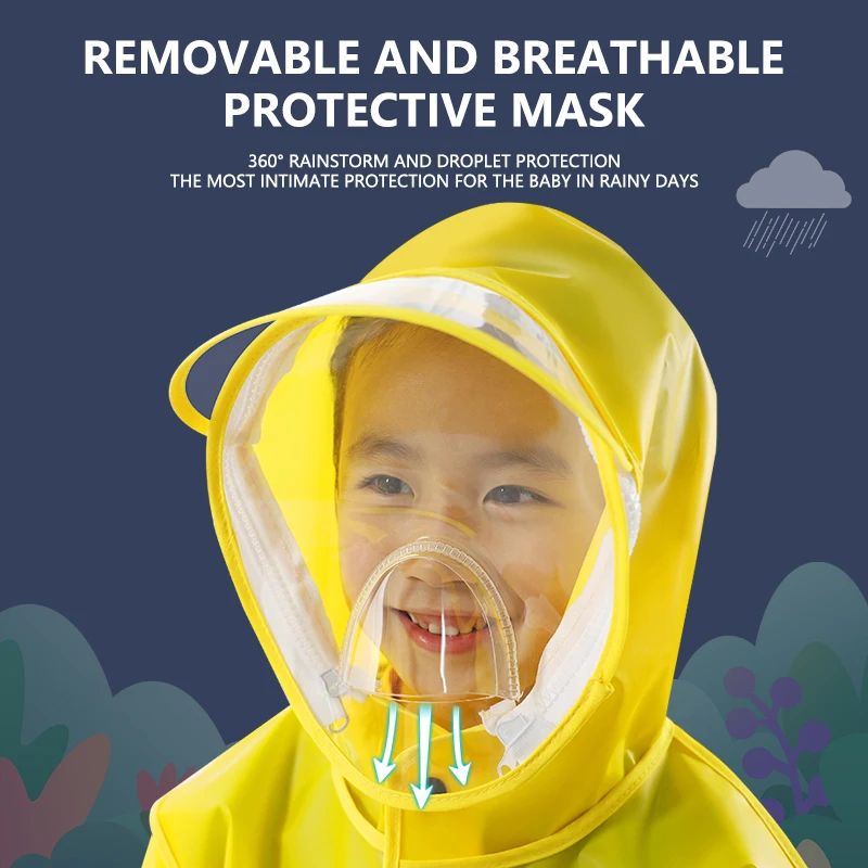 High Quality Eco-friendly EVA Comfortable Kids Waterproof Raincoat Wholesaler Cartoon RAINWEAR Rain Coat Waterproof Poncho