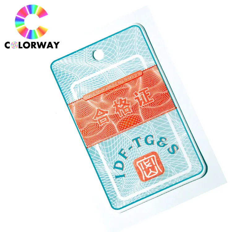 
Customized warranty high quality ticket, antifake sticker with Micro text label ticket 