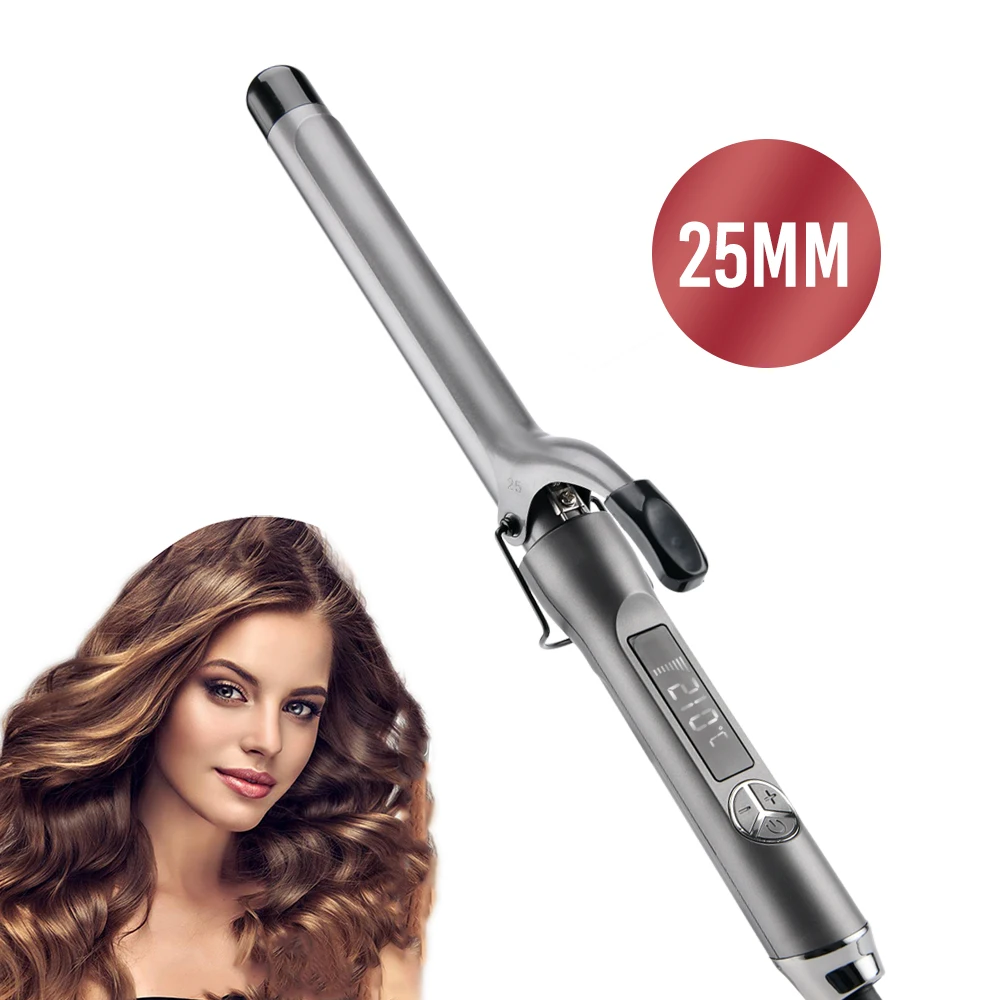 Curling Iron Deep Waver Hair Styling Tool 25mm Wands Big Wavy Hair Curling Wand Professional for Women LED Electric Ceramic PTC