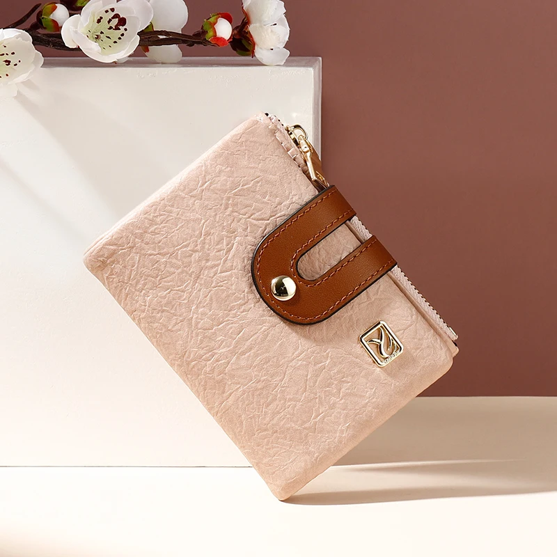 TAOMICMIC women's short wallet multi-function buckle multi-card purse