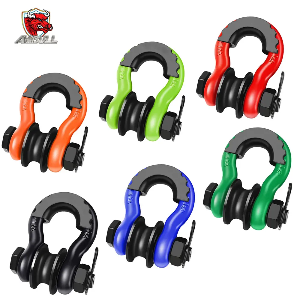 China Factory Ambull Top Quality Heavy Industry Carbon Steel Bow Shackle Roller Snatch Chain Pulley Block Shackle for Marine