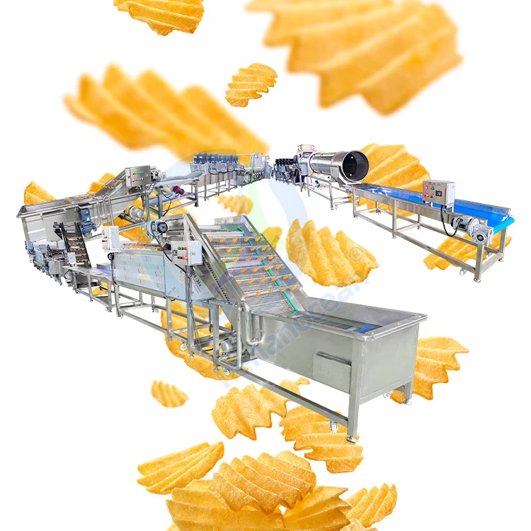 Frozen Fried Half Potato French Fries And Chips Production Line Fresh Compound Potato Chips Make Machine