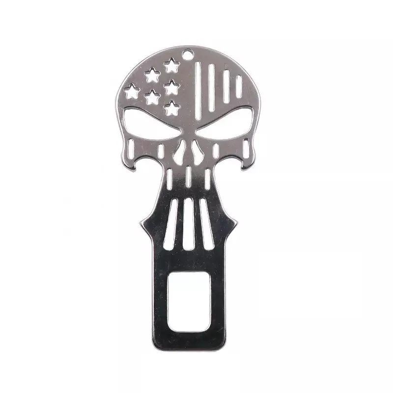 Skull Model Shape Car Seat Belt Alarm Silencer Stopper Buckle Clip Beer Bottle Opener