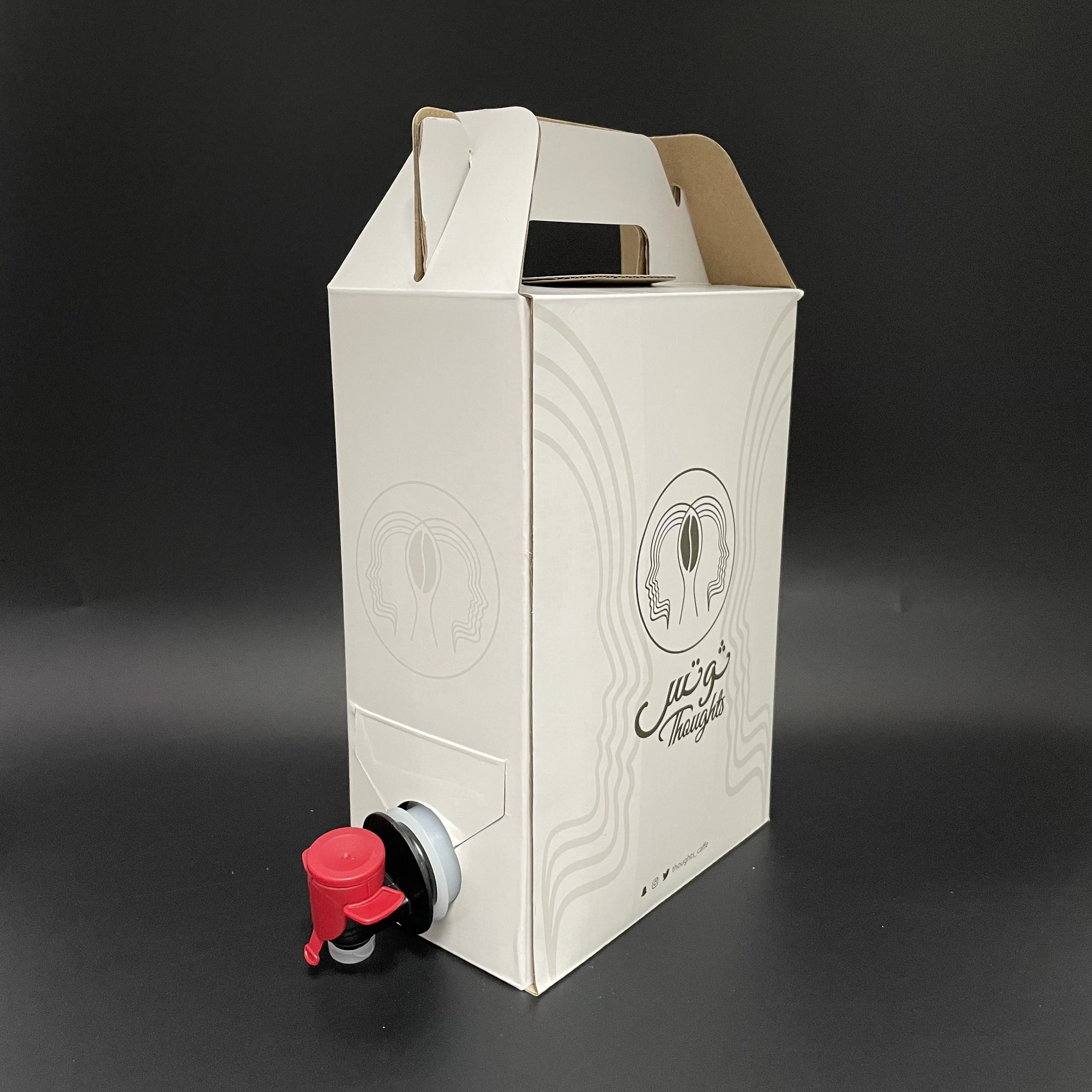 Red wine 1L 2L 3L corrugated box aluminum foil bib bag in box with vitop