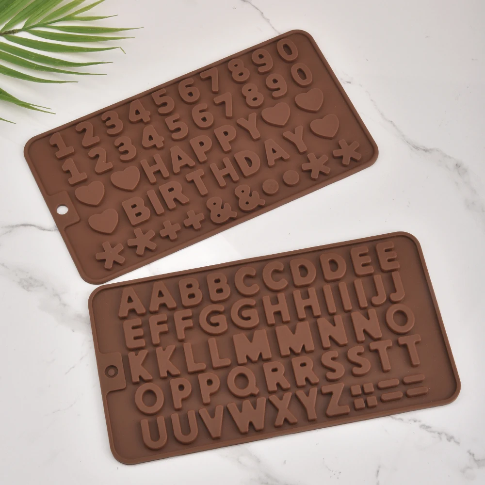 Nonstick Baking Decoration Tools 3D Silicone Alphanumeric Number Fondant Candle Chocolate Cake Molds