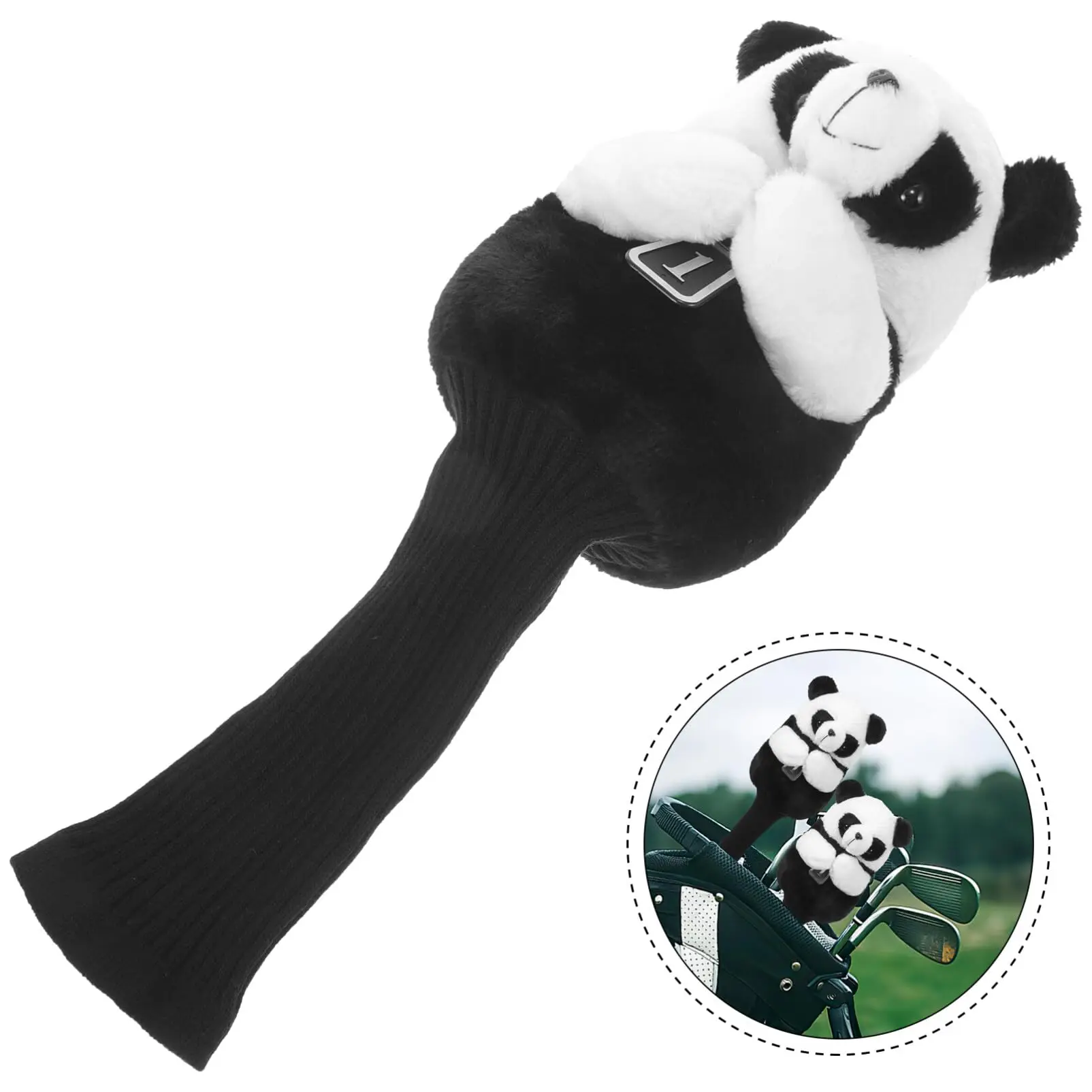 OEM Golf Driver Cover Panda Golf Headcover Animal Design Head Cover for Driver and Fairway Wood Funny Golf Club Covers