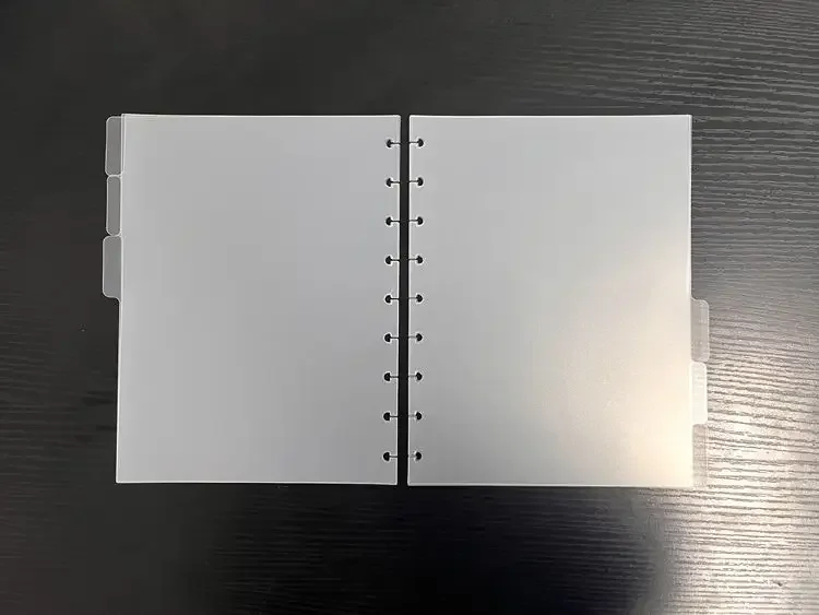 Eco-friendly Frosted Plastic PP Divider Page 4x6 5x7 6x8 Size 9 Disc Hole 6 Side Tab PP Divider