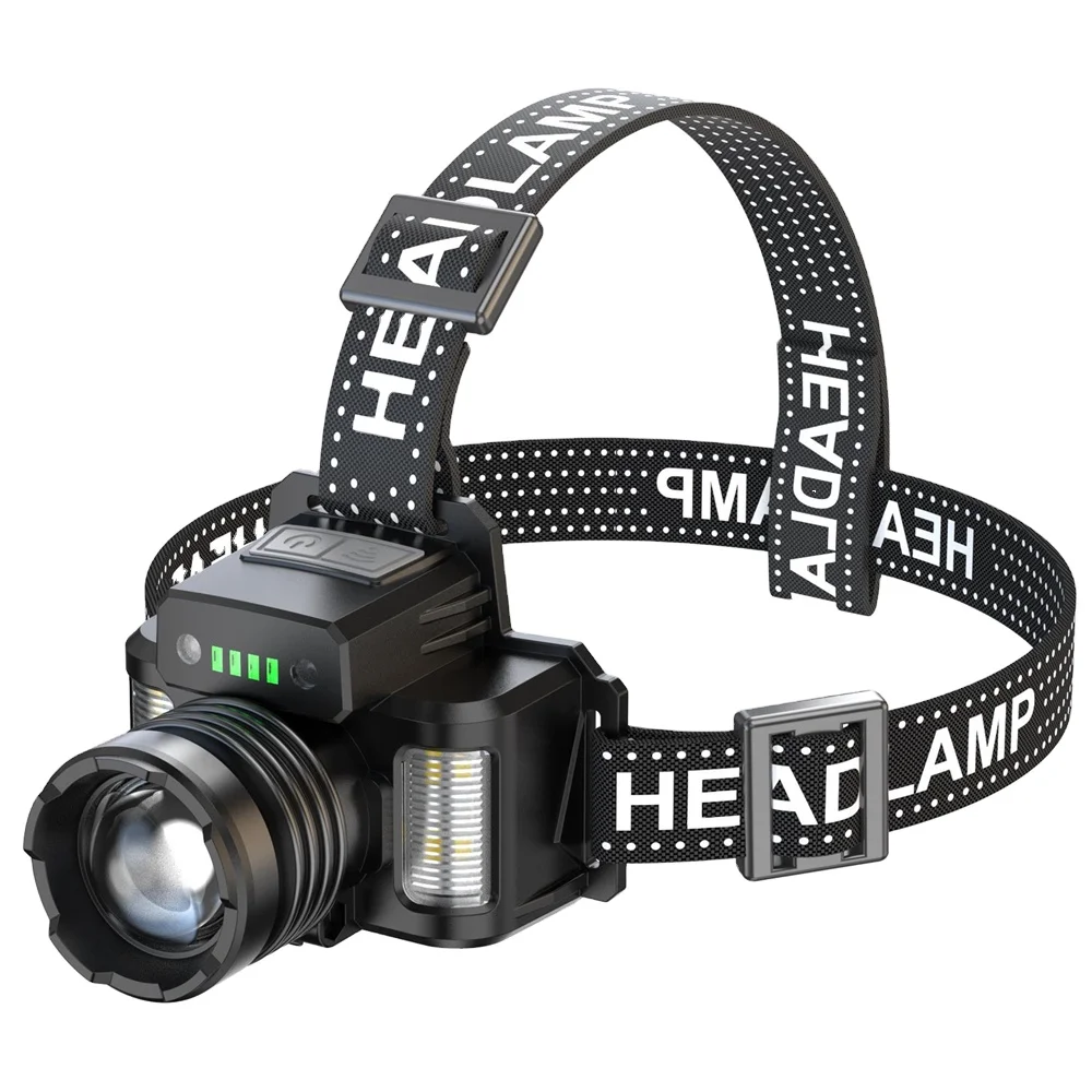 JUNQIA Hot New 30W Long Range Headlamp Built-in Type-C Charging Belt Output Charge Indicator Induction Headlight