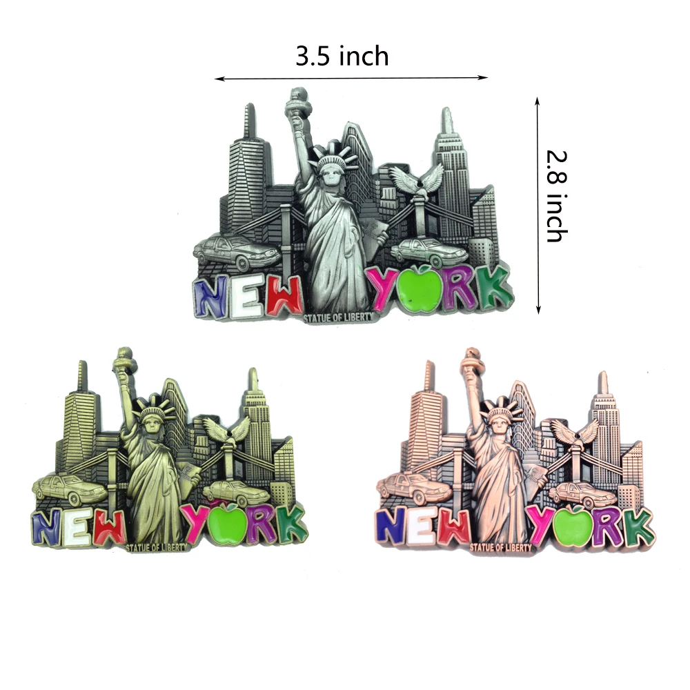 Top Quality Strong Refrigerator Magnets Metal Fridge Magnet Custom New York City Souvenir Gift