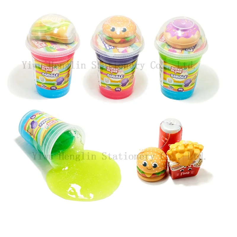 Hot Sale Slime &kits supply wholesale barrel slime color change glitter jelly slime with foam toy for kids ASTM EN71 CE