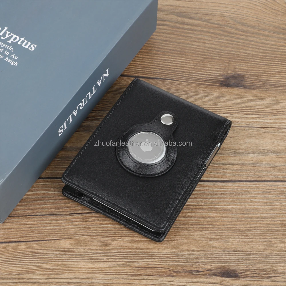 Тонкий Карманный Кошелек из искусственной кожи с RFID-блокировкой, мужской минималистичный держатель для карт, кошелек, держатель для Airtag