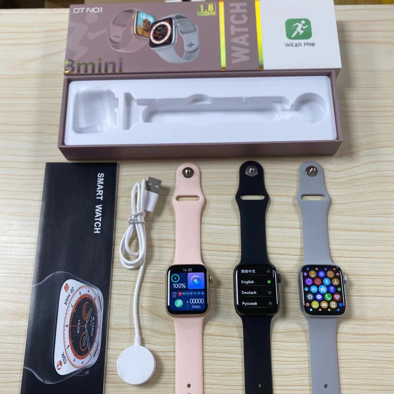 2023 newest smart watch dt8 mini 1.8inch 41mm watch for woman