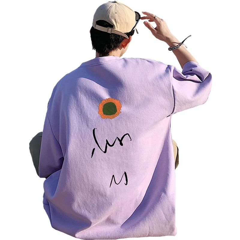 Florals Unisex Polyester Cotton Hip Hop Muscle Fit Custom Printing Logo Men Knitted T Shirts Custom Print T Shirts