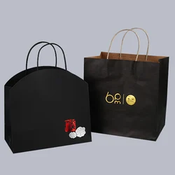 free design hot selling popular style matte black texture white paper shopping bags with pp rope handle