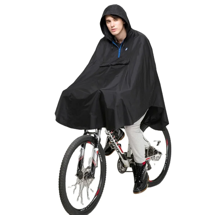 
100% waterproof reusable bicycle rain poncho polyester raincoat with PU coated 