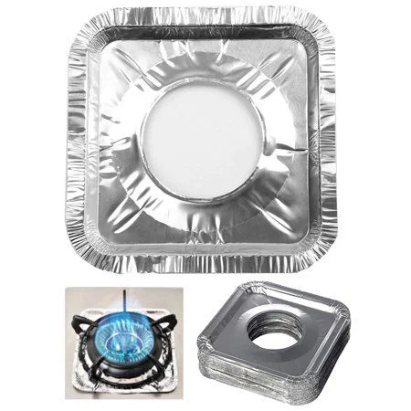 100 pack with sticker 8.5x8.5 inch square gas stove burner liner covers high quality for kitchen
