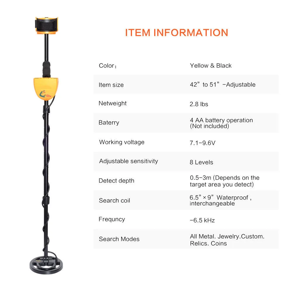 Professional Metal Detector High Performance Underground Metal Detector MD6250 Three Detect Mode Coins Jewelry All Metal MD-6250