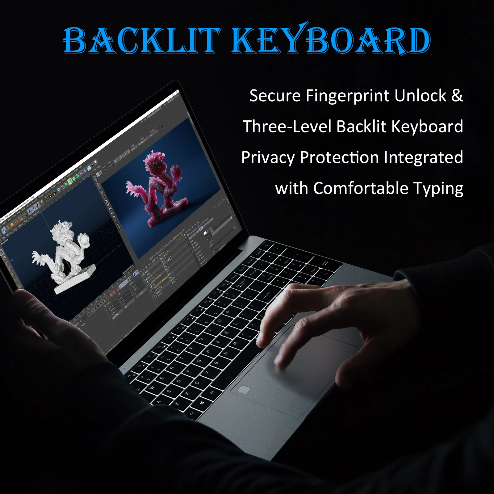 Gaming Laptop 15.6 Inch Fingerprint Backlight Keyboard Intel Computer New Slim  with 8GB/16GB RAM 256GB/512GB/1TB SSD