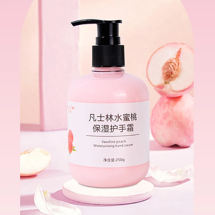 Wholesale 250g Natural Hand Care Lotion Anti-Drying Moisturizing Deep Hydrating Chamomile Cherry Blossom Peach Hand Cream