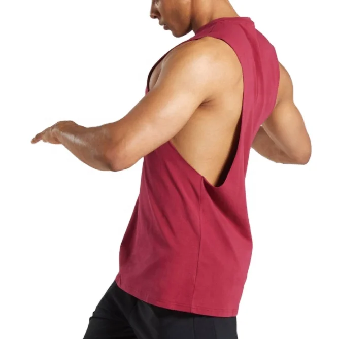 Custom printing men gym cotton bodybuilding tank top stringer vest