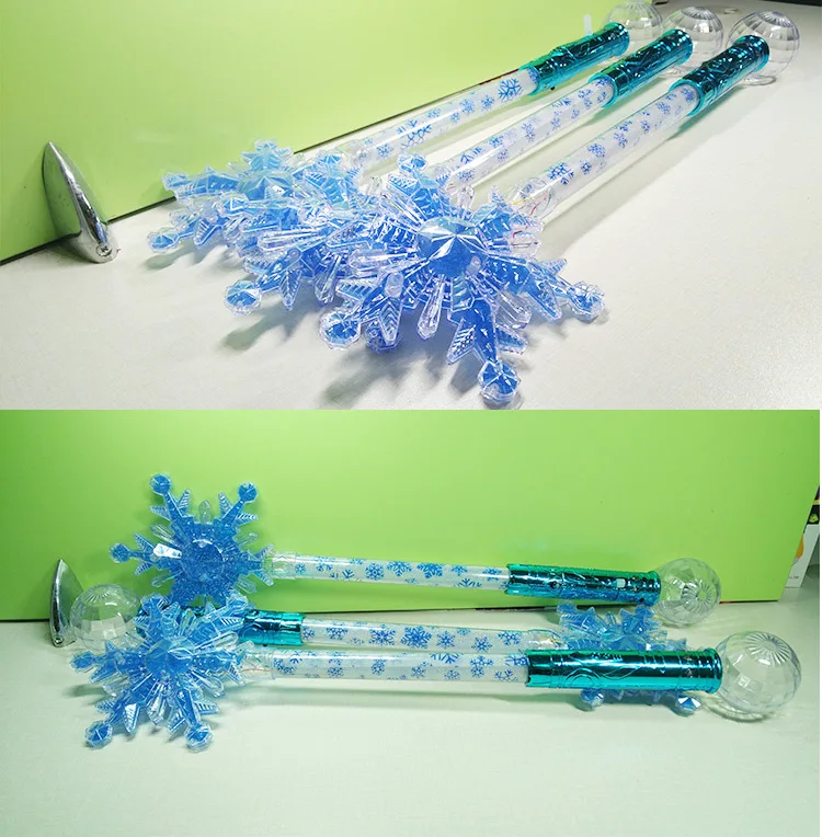 Free Sample Wholesale LED Light Snow Star Magic Wand Rainbow Led Light Stick For Girls