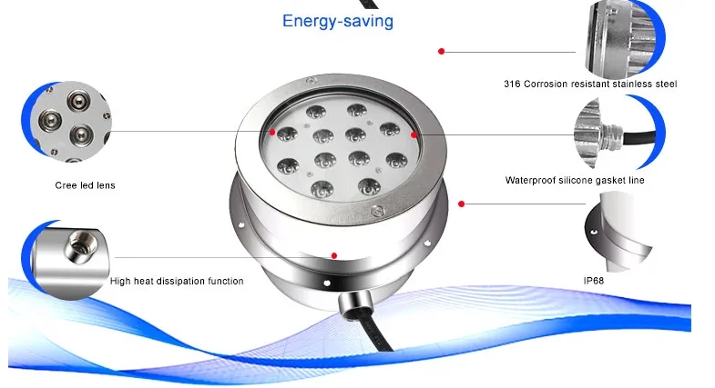 waterproof marine IP68 waterfall 27W color changing led underwater swimming pool lamp