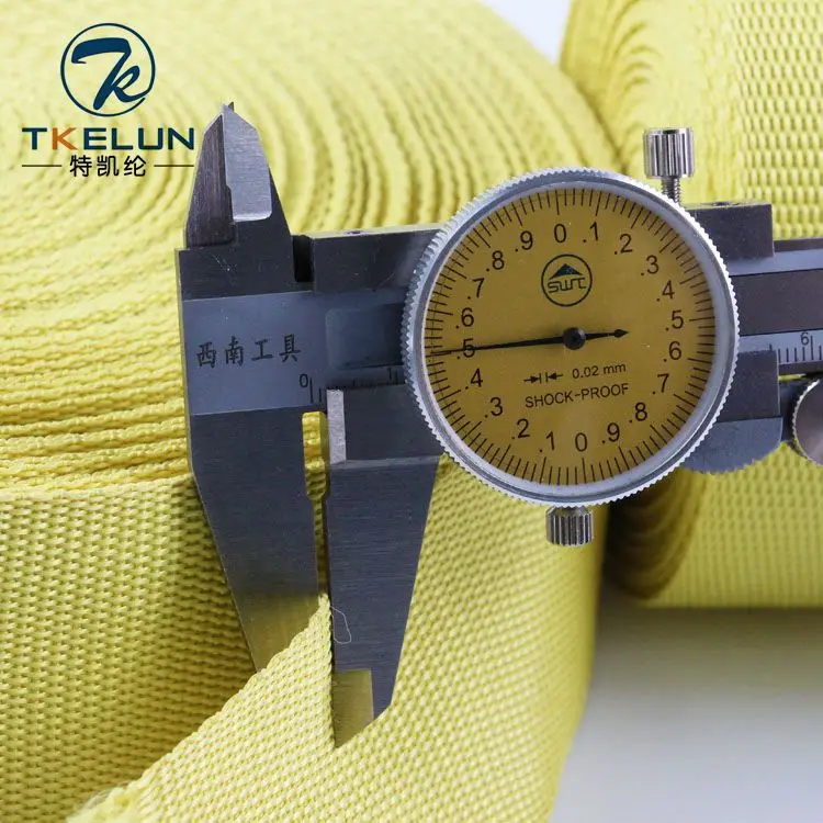 High Strength Aramid Fiber Webbing Meta Aramid Fiber Woven Tape Fabric Belt, Flame Retardent aramid Fireproof Safety Belt