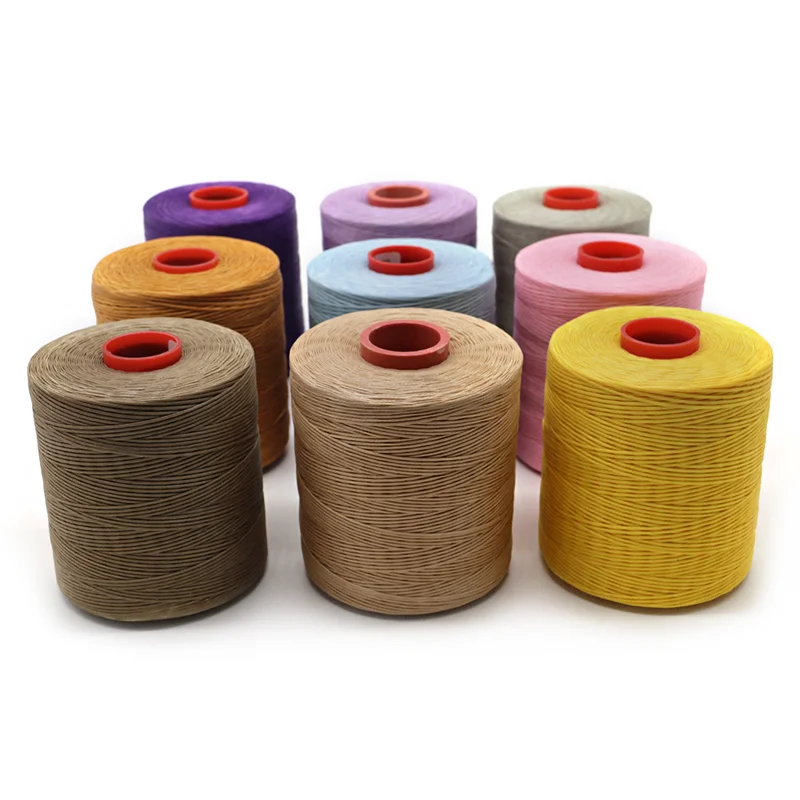 Kangfa 0.8mm 1mm Polyester Handmade Braid Waxed Waxed Thread For Leather 700M 210D/16