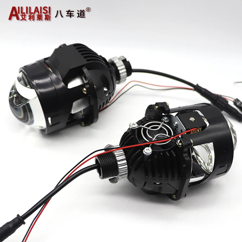 Car 12V 2.5-Inch Led Projector Bifocal Lens Headlight Laser In Matrix Non-destructive Universal H4 H7 9005 9006 6000K Upgrade