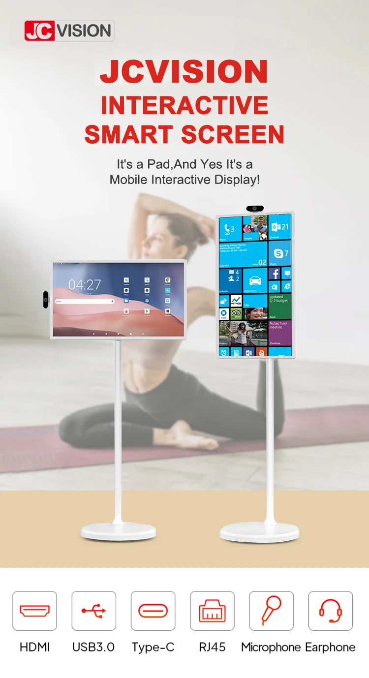 Touch Screen 24 27 32 INCH Flip Digital Signage Smart WiFi Floor Standing Smart TV LCD Advertising