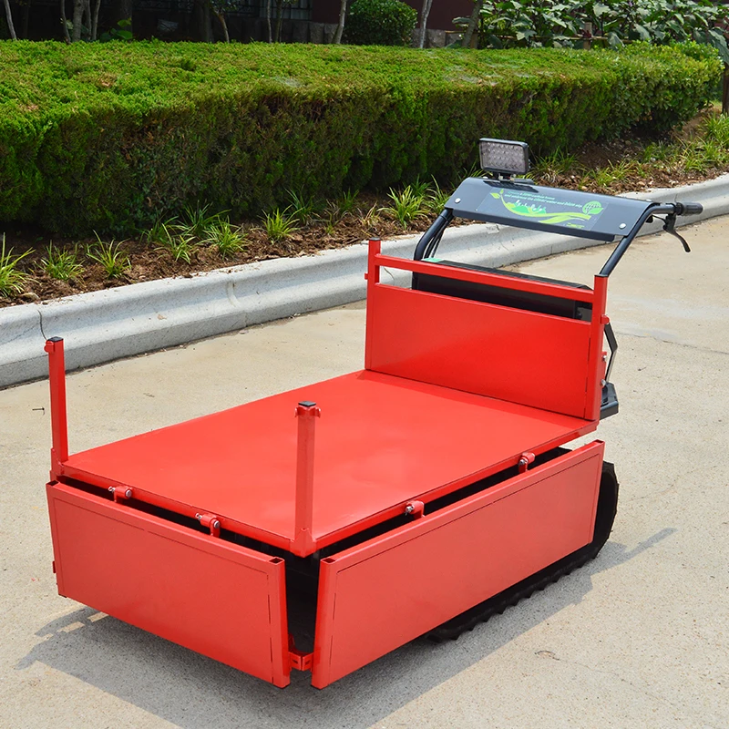 LANDWARD Wholesale Cheap Mini Electric Battery Transporter Portable All Terrain Skid Steer Rubber Track Truck Mini Dump Truck