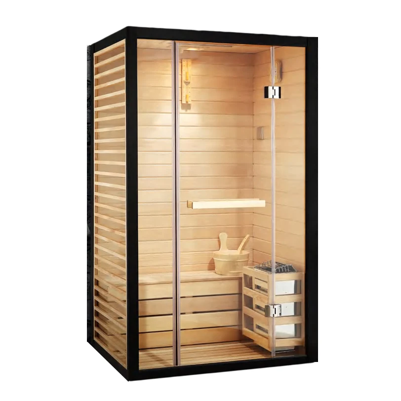 Traditional Wooden indoor Far Infrared Sauna For 1-3 People Producer for Sale