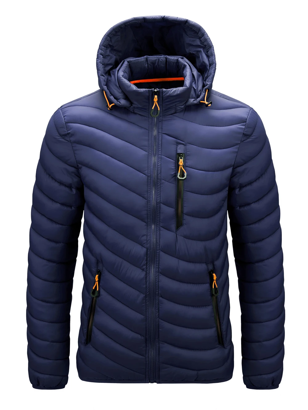 Custom Cheap Price Black Padded Winter Warm Coat Zip-up Jackets for Men