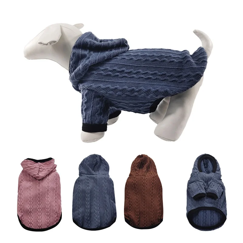 spring and autumn clothing new pet sweater dog clothing with hoodie high quality pet sweater
