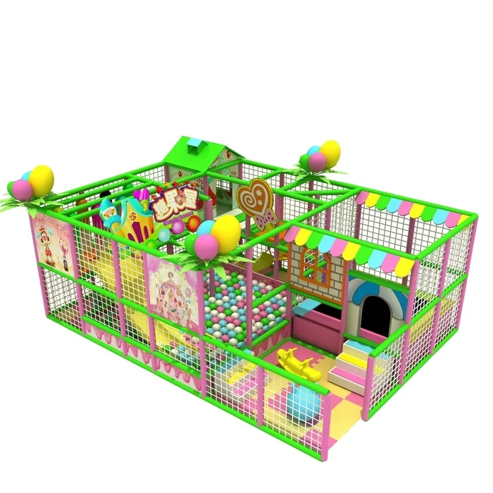 Popular Candy Style Multi-Zone Commercial Children Indoor Playground Kids Soft Play